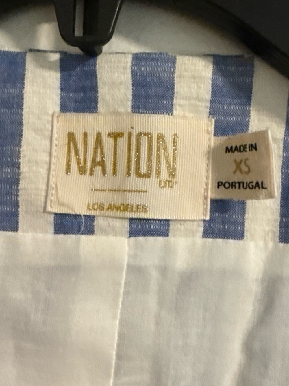 Nation LTD Blue & White Striped Button-Down Vest